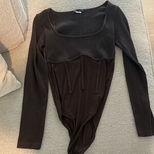 Brown Zara mesh bodysuit